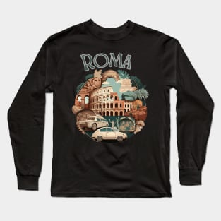 Rome Colosseum Retro Vintage - travel Long Sleeve T-Shirt